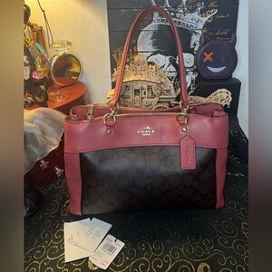 Coach 2017 Rouge Pink and Brown Signature C Carryall Shoulder Bag